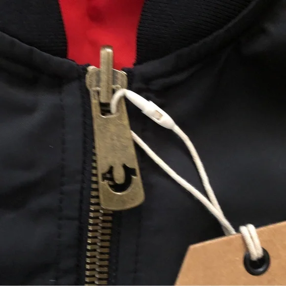 New TRUE RELIGION Two-Tone Vintage Reversible Double Snake Bomber Jacket (Large) - Picture 6 of 13